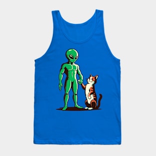 Alien and cat Tank Top